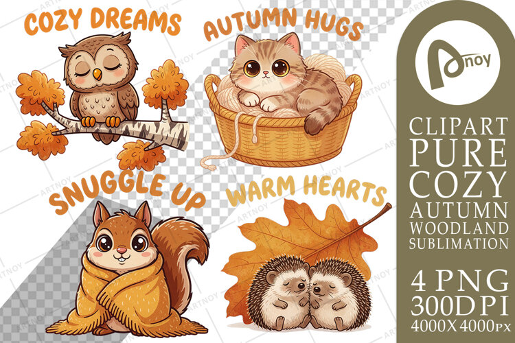 Woodland Pals Autumn Sublimation example image 1