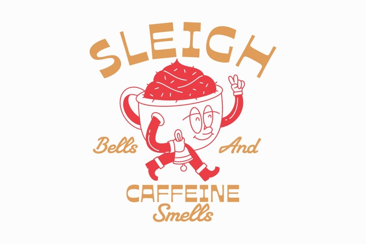 Sleigh Bells and Caffeine Smells T-shirt Christmas Coffee