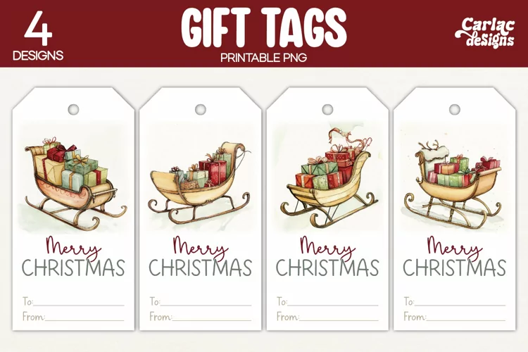 Christmas Gift Tags, Merry Christmas Printable Tags