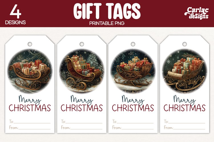 sleigh gift tags
