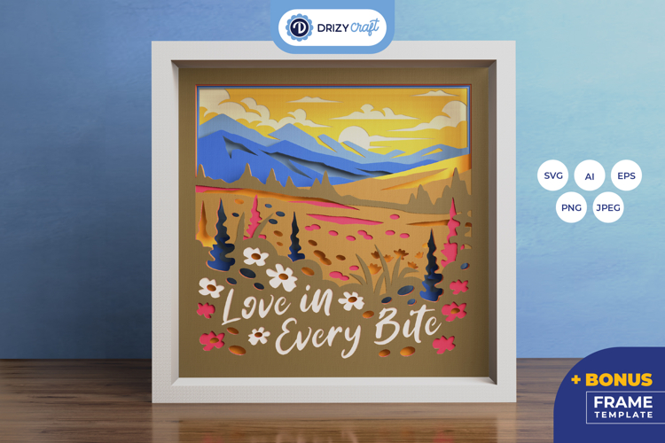 Whispers of Spring 3D Shadow Box - Love 3D Layered Paper Cut