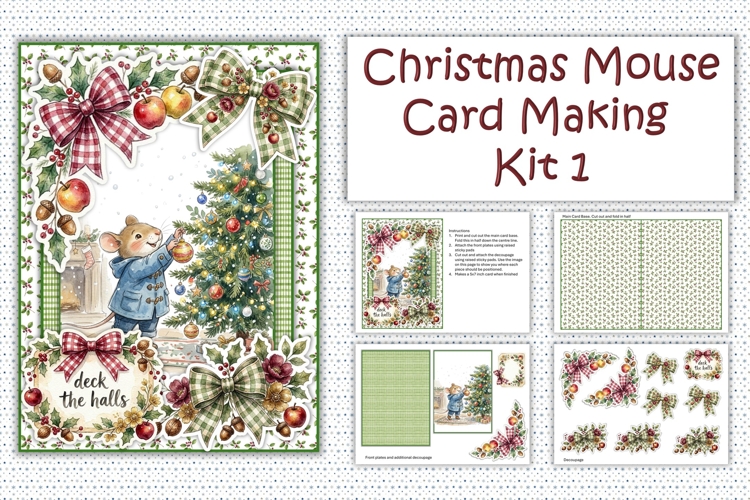 Christmas Mouse Card Making Kit 1 JPEGS