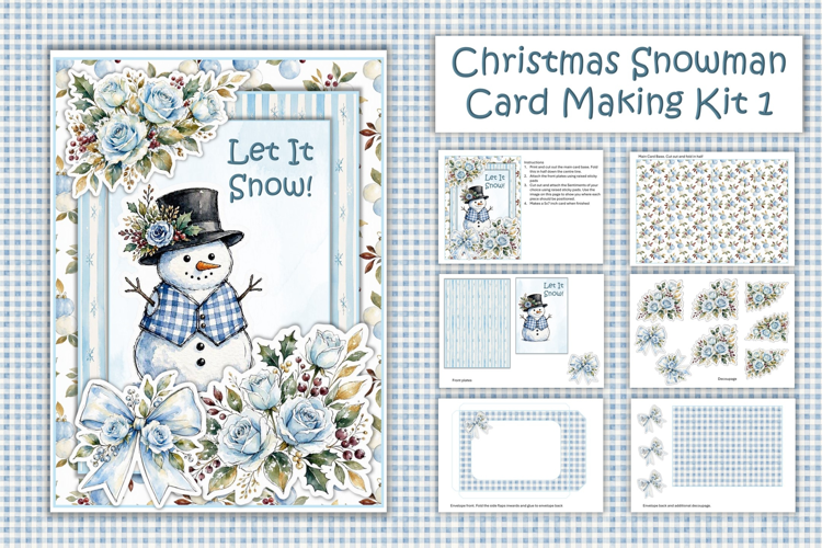 Watercolour Christmas Snowman Card Making Kit 1