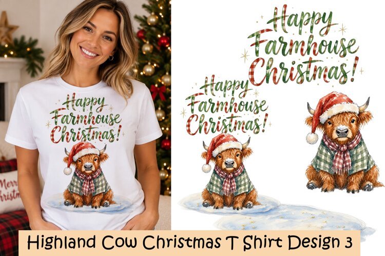 Christmas High Land Cow Design 3 example image 1