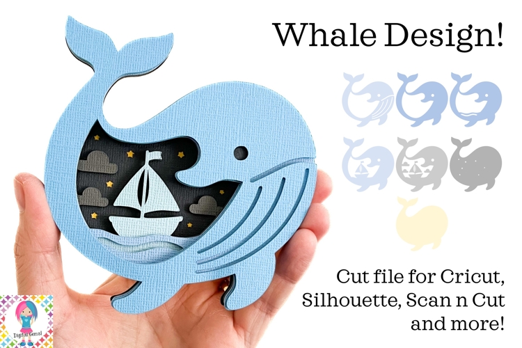 Whale SVG | 3D Layered design.