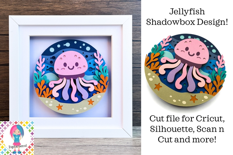 Jellyfish SVG | 3D Shadowbox