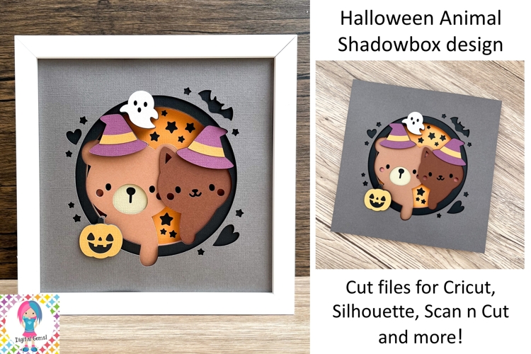 Halloween Animal SVG | 3D Shadowbox design.