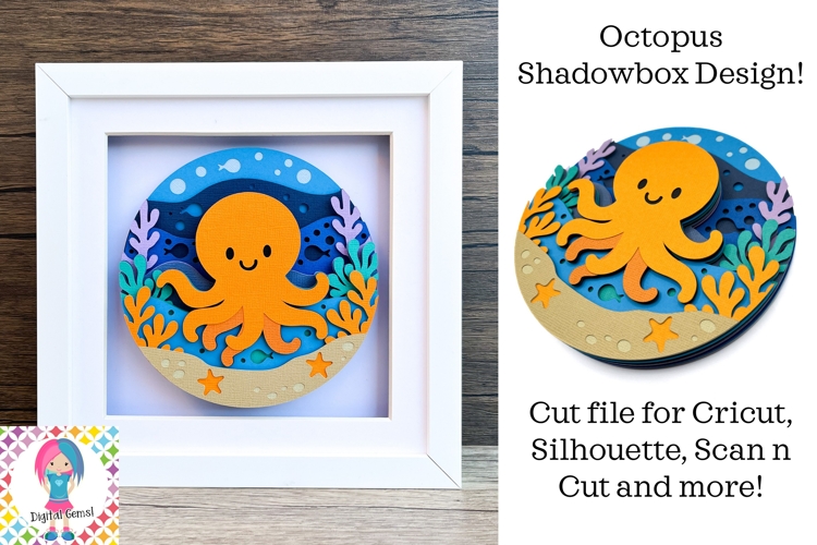 Octopus SVG | 3D Shadowbox