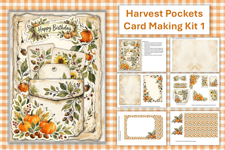 Watercolour October Harvest Card Making Kit 1