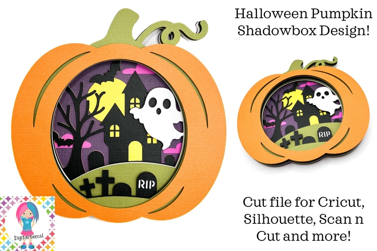 Halloween Pumpkin SVG | 3D Shadowbox