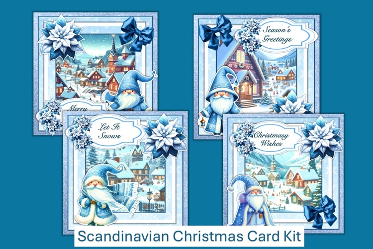 Scandinavian Christmas Card Kit JPEG and PNG