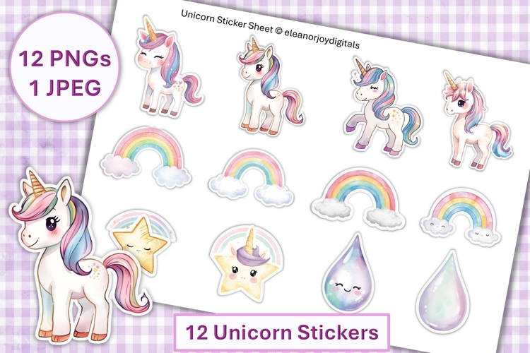 Cute Unicorn Stickers PNG