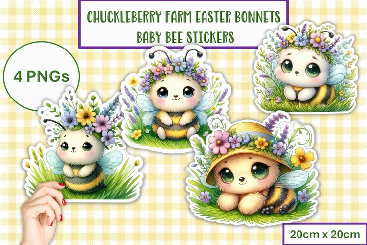 Cute Easter Bumble Bees Stickers at Chuckleberry Farm PNG