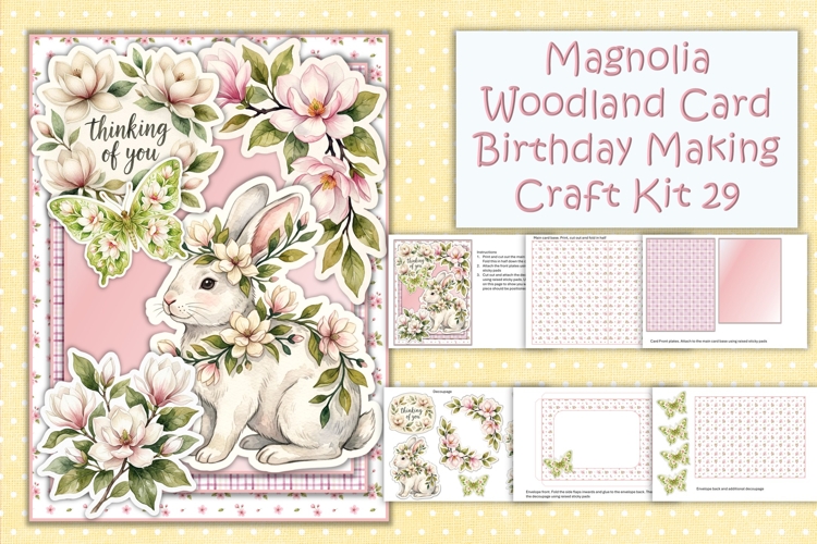 Summer Magnolia Woodland Card Making Kit 29 with envelope