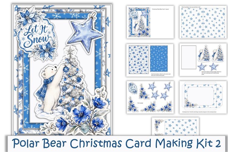 Christmas Polar Bear Card Making Kit 2 example image 1