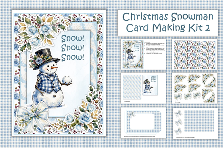 Watercolour Christmas Snowman Card Making Kit 2