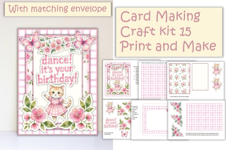 Summer Flowers Card Making Kit 15 with matching envelope