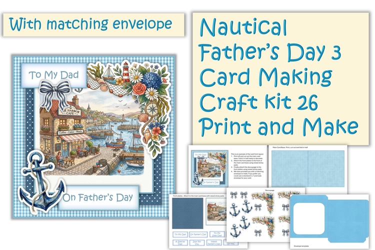 Nautical Fathers Day Card Making Kit 26
