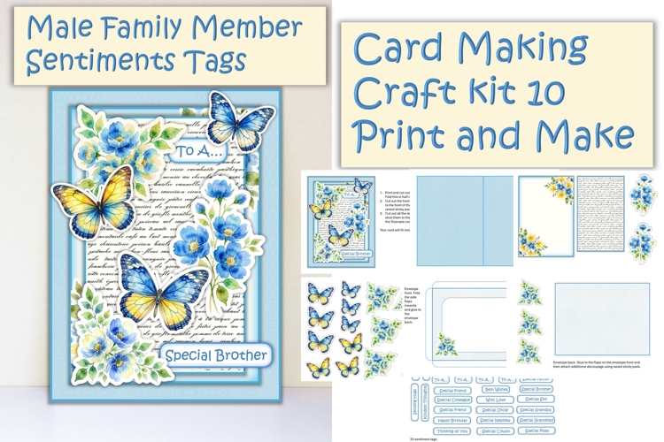 Summer Flowers Card Making Kit 10 All Male Family Members