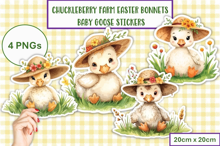 Cute Easter Bonnet Goose Stickers at Chuckleberry Farm PNG