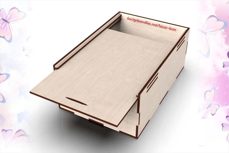 Laser Cut Box 18x12x6cm with Sliding Lid SVG