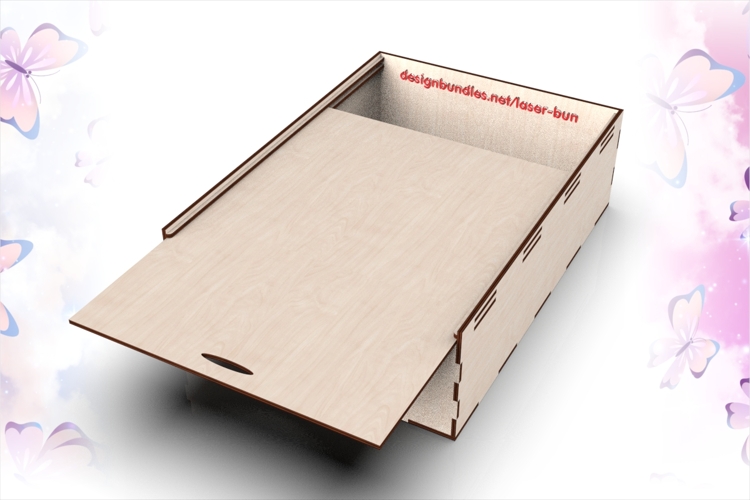 Laser Cutting Box 28x20x7cm Sliding Lid SVG