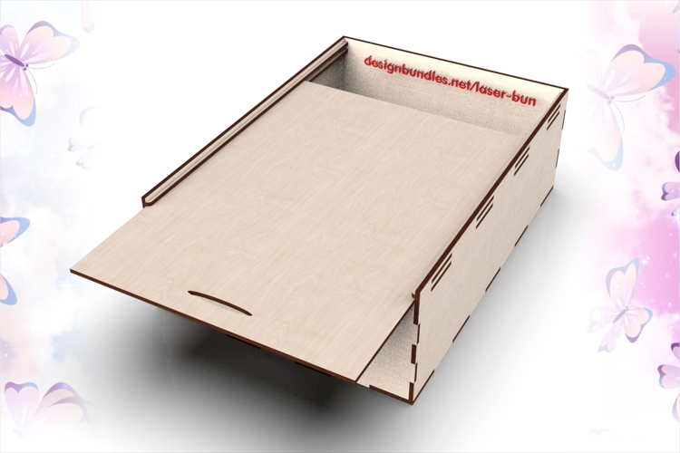 Laser Cut Box 35x25x10cm with Sliding Lid SVG