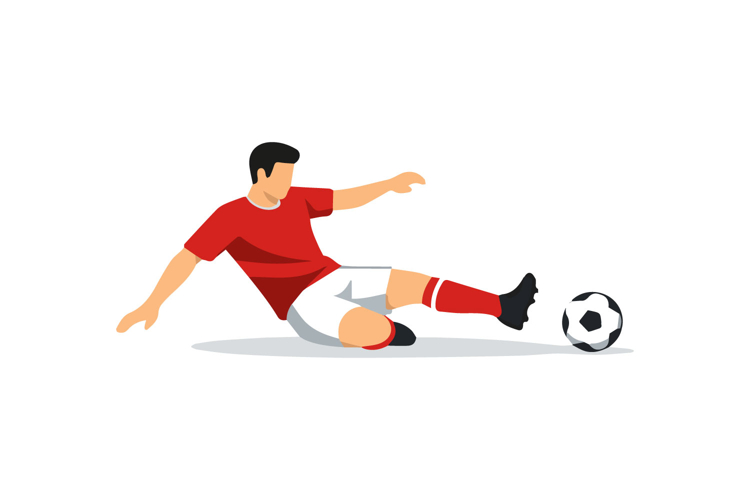 Sliding Tackle Soccer Player Vector Design