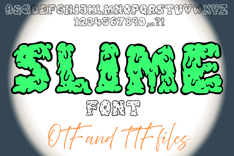 Slime Cartoon Melting Font Typeface OTF Lettering Slimy Goo