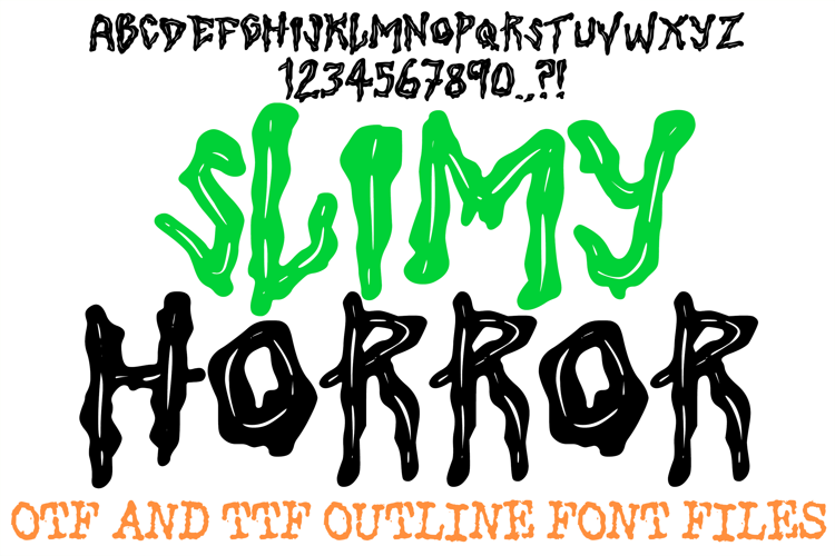 Slimy Horror Alphabet Font Lettering ABC Slime OTF TTF Type
