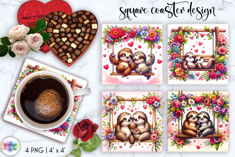 Funky Ceramic Sloth Square Coaster By Bug Art – Colorful Dragon Pattern, 10cm