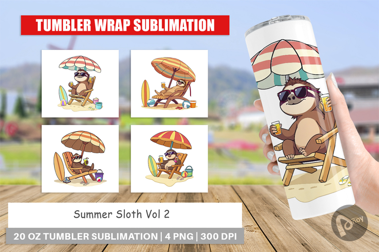 Tumbler Summer Sloth
