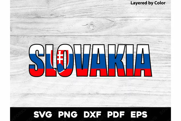Slovakia Country Shape Flag Design SVG PNG DXF EPS PDF