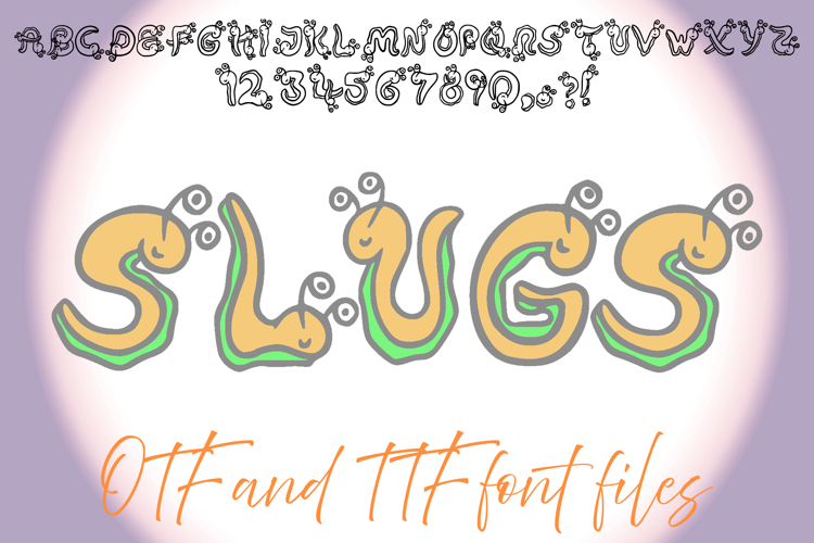 Slug Typeface Text ABC Lettering Snail Font OTF Cartoon