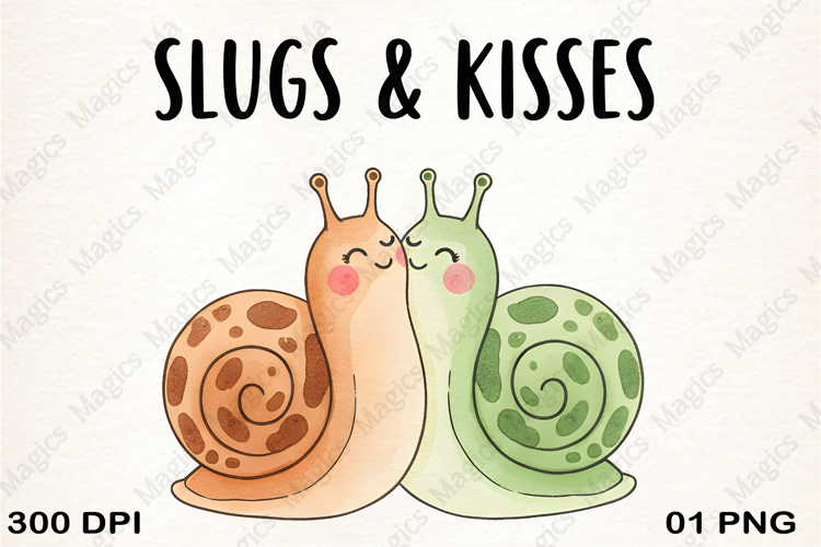 SLUGS & KISSES Clipart PNG