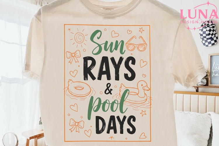 Sun Rays and Pool Days PNG, Summer Sublimation, Beach Vibes