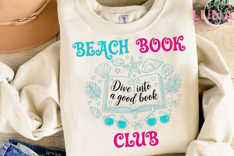 Beach Book Club PNG, Summer Reading PNG, Dive Into a Good Bo