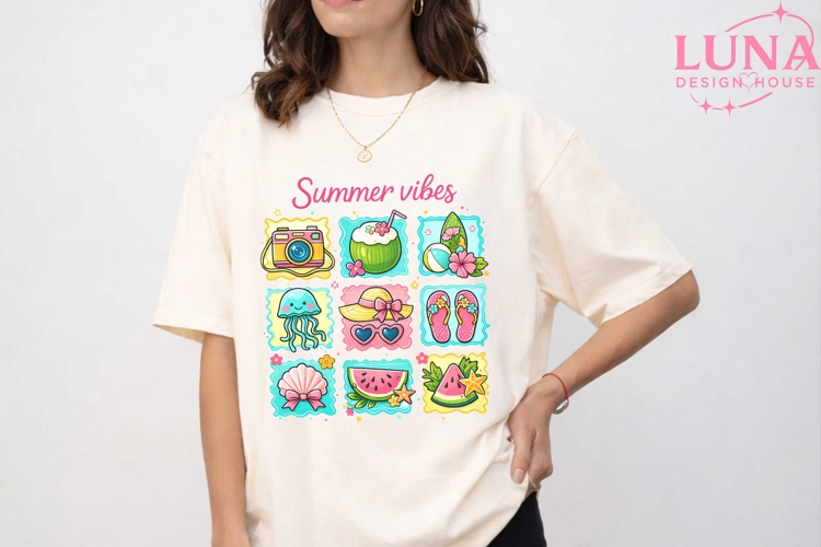 Summer Vibes PNG, Beach Clipart PNG, Tropical Sublimation De