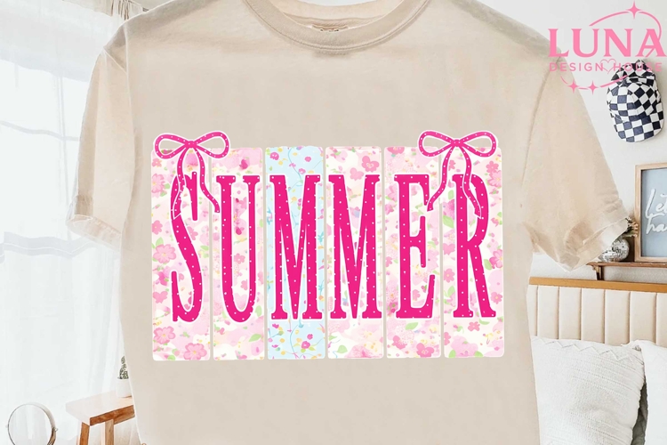 Summer Floral Bows PNG, Coquette Summer PNG, Pink Floral PNG