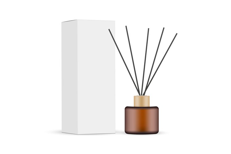 Amber Bottle With Aroma Sticks, Reed Diffuser, Packaging Box example image 1