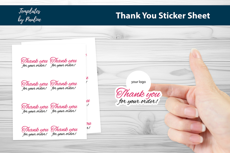 Business thank you stickers sheet, print and cut SVG