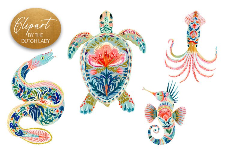 Ocean Animals Tropical Reef Clipart example image 1