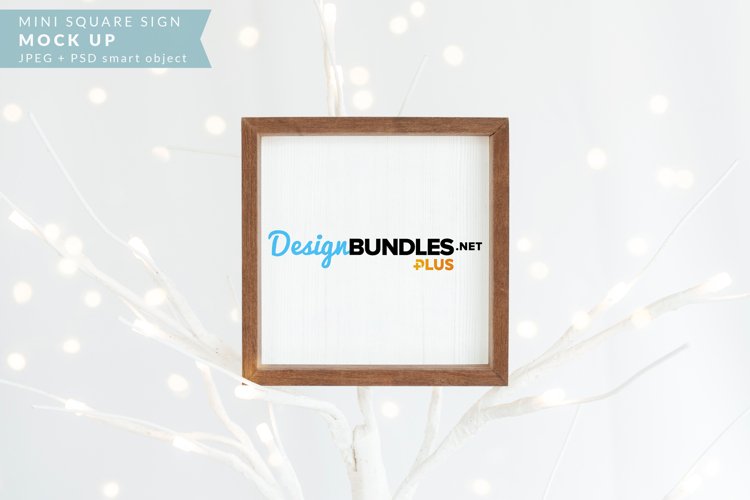 Small Framed Wood Sign | Holiday Mock up example image 1
