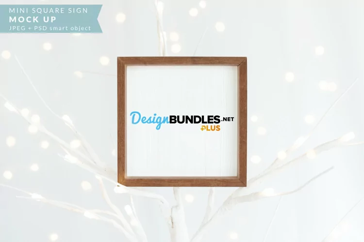 Small Framed Wood Sign | Holiday Mock up
