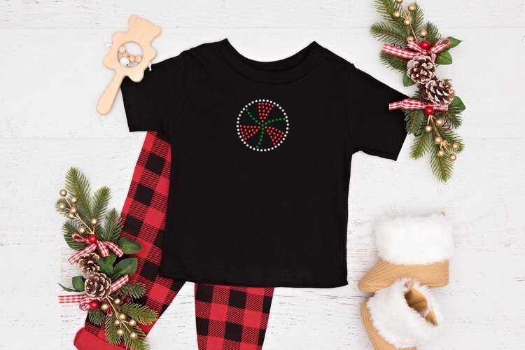 Rhinestone Small Christmas Peppermint SVG Template