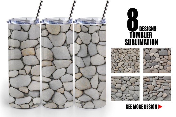 Small Stone Background Tumbler Sublimation Wrap example image 1