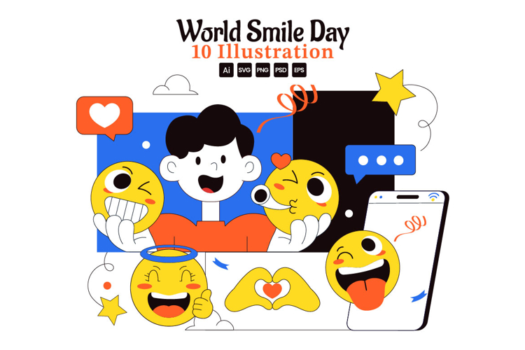 10 World Smile Day Illustration example image 1