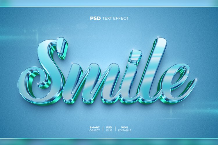 Smile 3D editable text effect example image 1