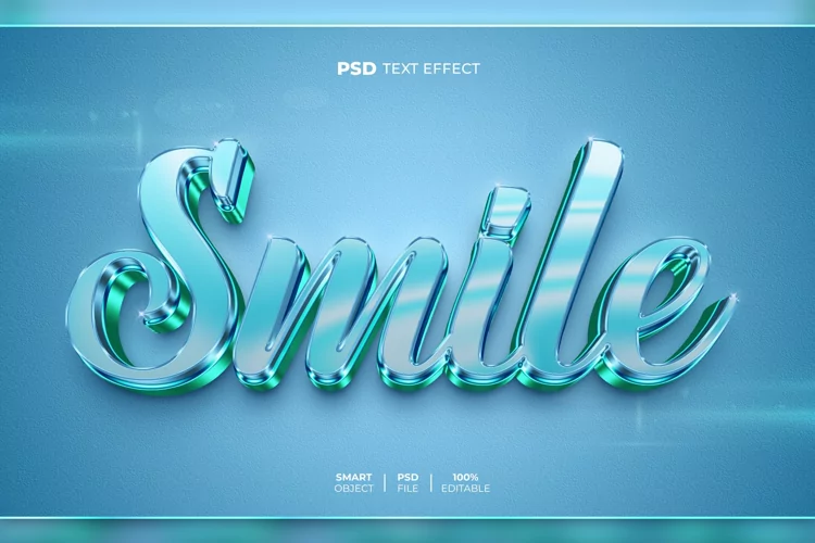 Smile 3D editable text effect