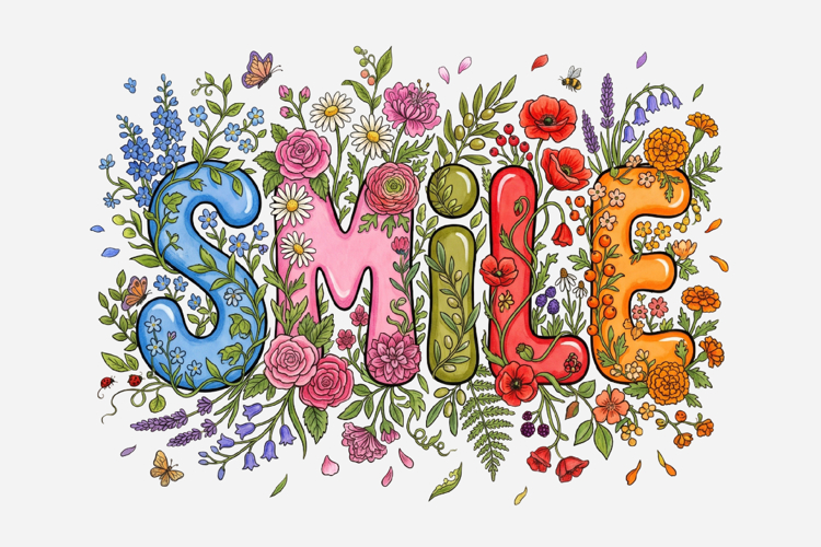 Smile PNG Floral Summer PNG